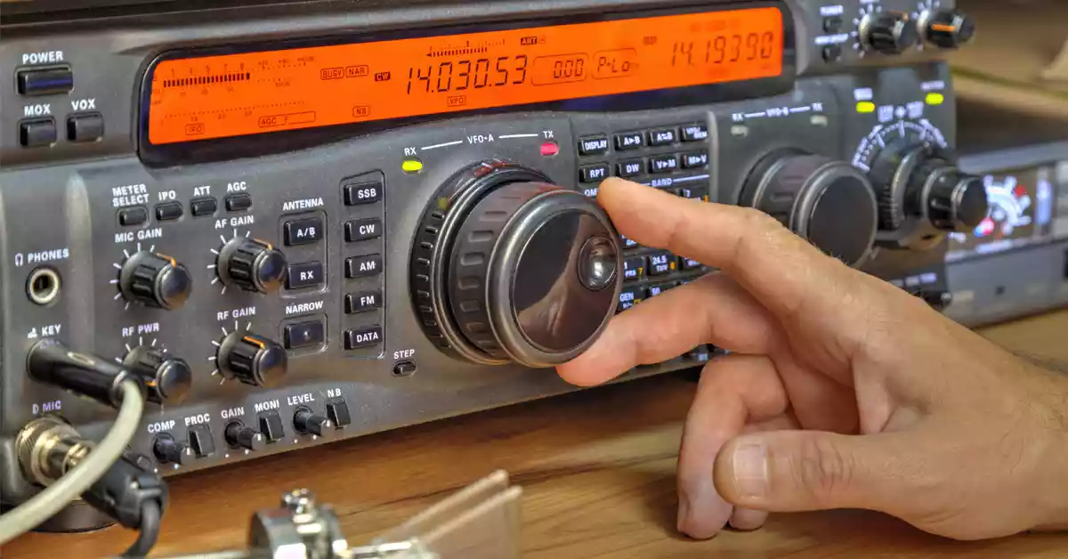 Amateur Radio operator at a heritage site